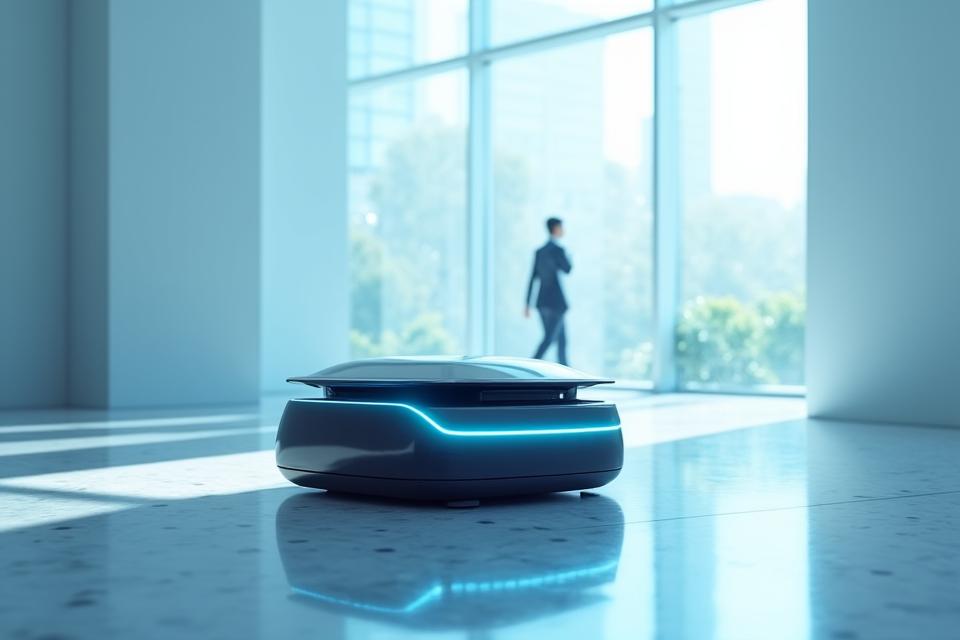 Futaba Roboticsのスマートロボットが未来の都市環境で効率的に作業している様子